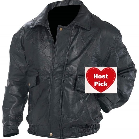 Genuine Leather Bomber Jacket for Men - Classic Leather Jacket - Picture 1 of 5